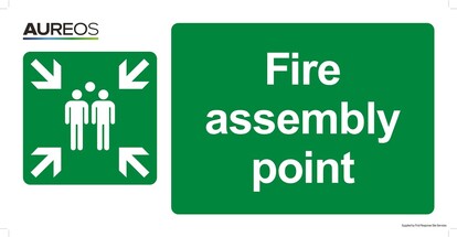 Show details for Fire Assembly Point - People 600mm X 300mm Photoluminescent