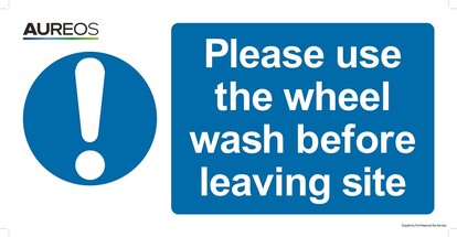 Show details for Please use the wheel wash before leaving the site 600mm x 300mm