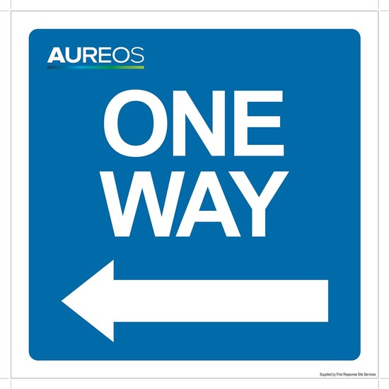 Picture of One Way Only Left Arrow 400mm X 400mm