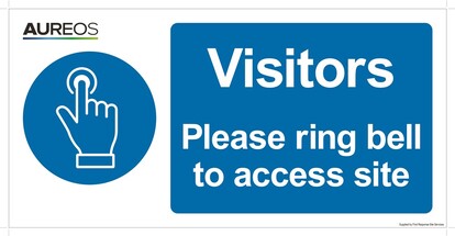 Show details for Visitors, Please ring bell to access site 600mm X 300mm