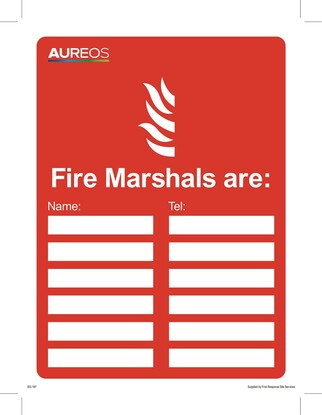 Show details for Fire Marshals 300mm X 200mm