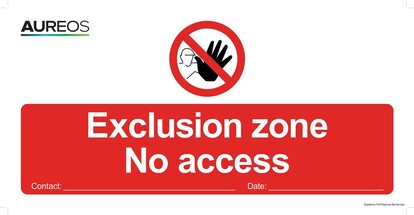 Show details for Exclusion zone - No Access - 600mm X 300mm