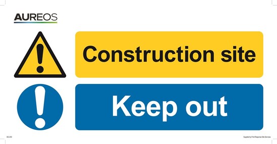 Picture of Construction Site Keep Out (Yellow/Blue) 600mm X 300mm