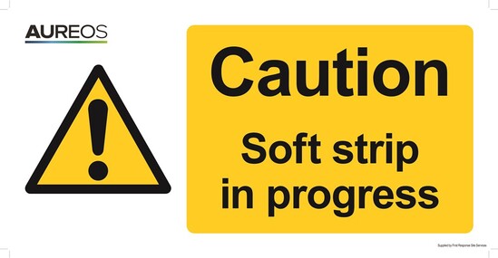 Picture of Caution - Soft strip in progress 600mm X 300mm