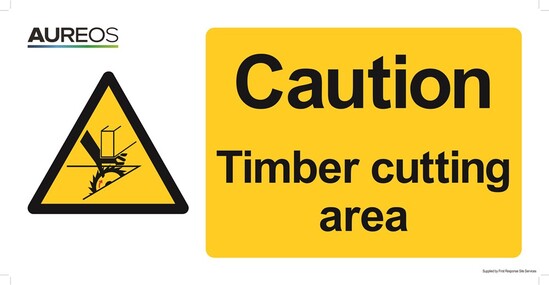 Picture of Caution - Timber cutting area 600mm X 300mm