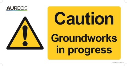 Show details for Caution - Groundworks in progress 600mm X 300mm