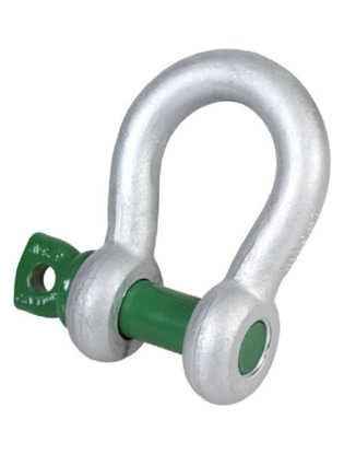 Green Pin Bow Shackle (Grade 6) c/w Screw Collar Pin
